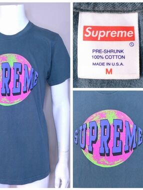SUPREME T-Shirt MEDIUM Lunar Globe Moon MULTICOLOR Mens GRAPHIC TEE SS 2015 FW15